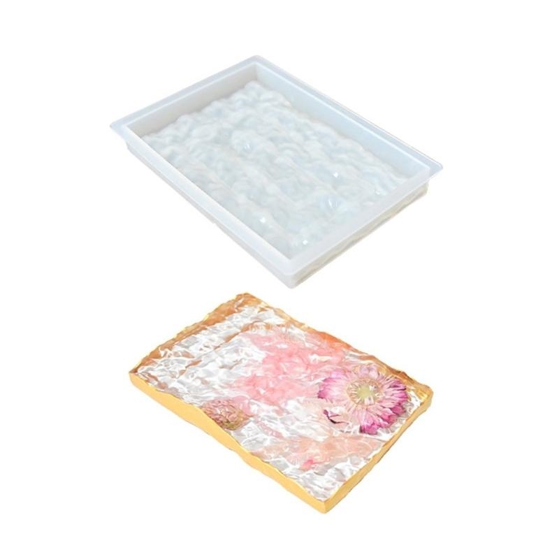 Resin Ocean Wave Mold - P9FEイージーリリースクリエイティブコースターの水リップルカップマットトレイ金型のためのシリコン型