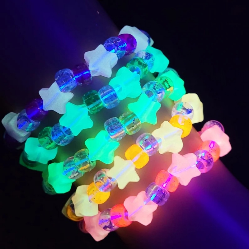 Resin Glitter Pack - 5 グロースターカンディブレスレットセット、グリッターブレスレット、カンディシングル、レイブブレスレット、EDC カンディ、プラール、カンディキッド、フェスティバル、かわいいギフト