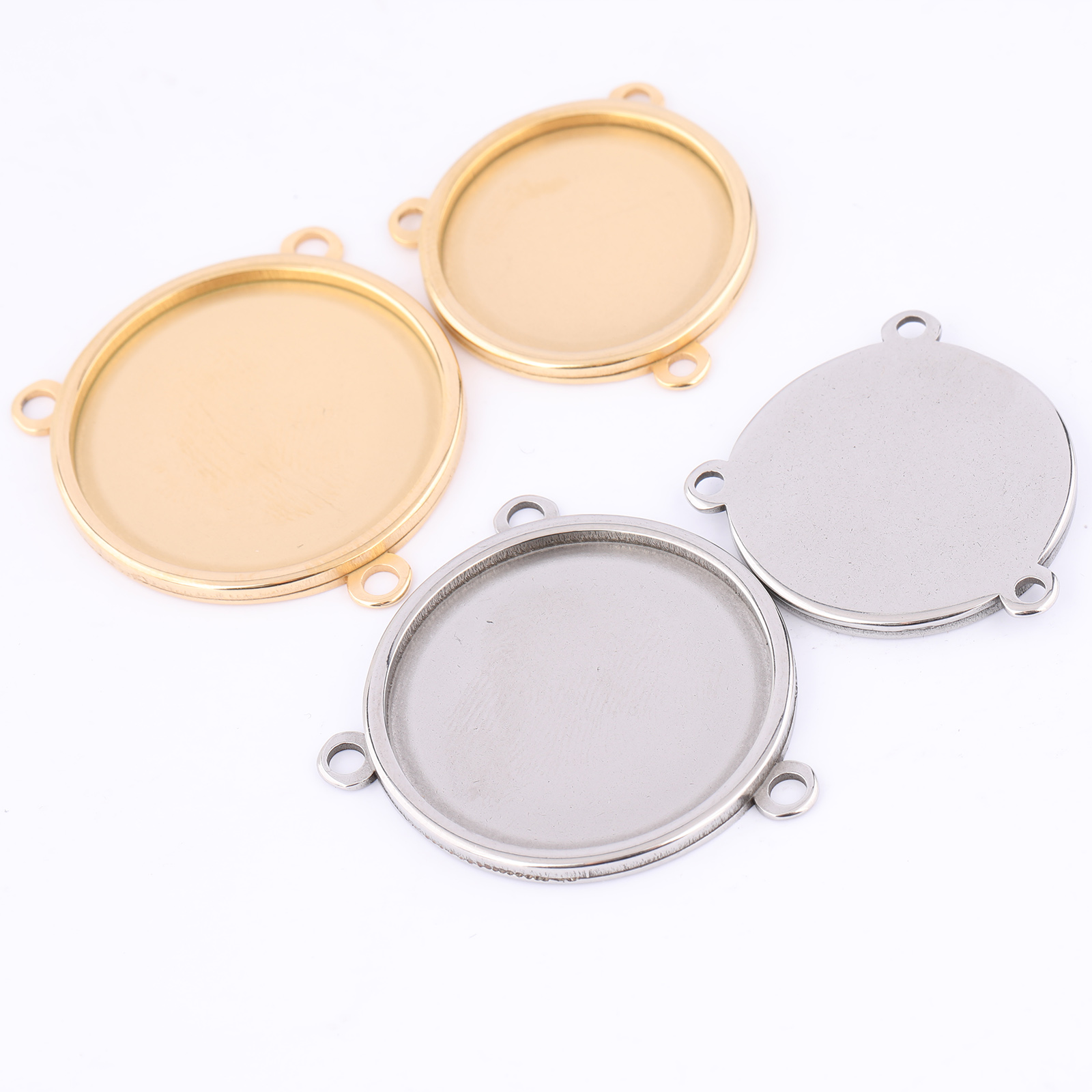 Bezels Set Pendant - 5個入り ステンレス製 金メッキ 16mm 18mm 20mm