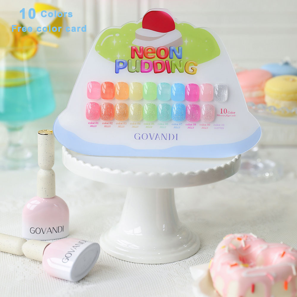Resin Glitter Pack - 春夏10個入りアイスクリームジェルネイルポリッシュセットソークオフ透明グリッターカラーUV LEDニスネイルアートキャンディジェルポリッシュ