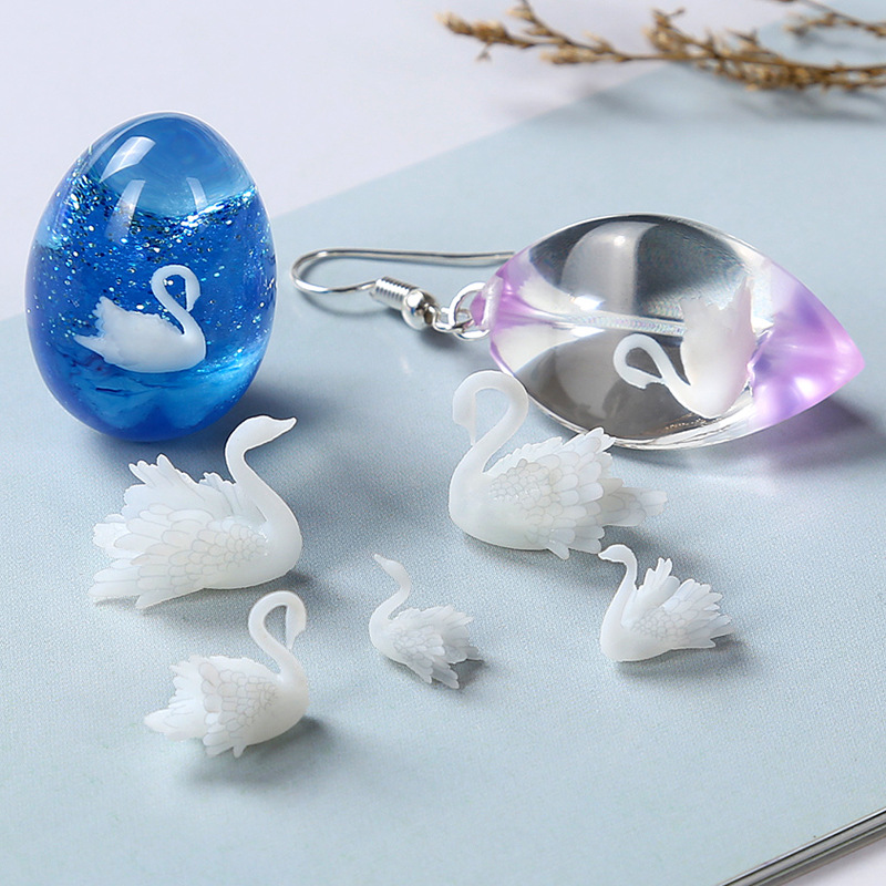 4ピース/ロット3Dマイクロ白鳥風景ミニdiyクラフト手作り - Resin Ocean Wave Mold のレビューと価格