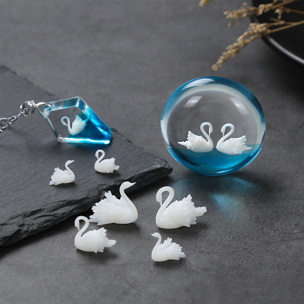 4ピース/ロット3Dマイクロ白鳥風景ミニdiyクラフト手作り - Resin Ocean Wave Mold のレビューと価格