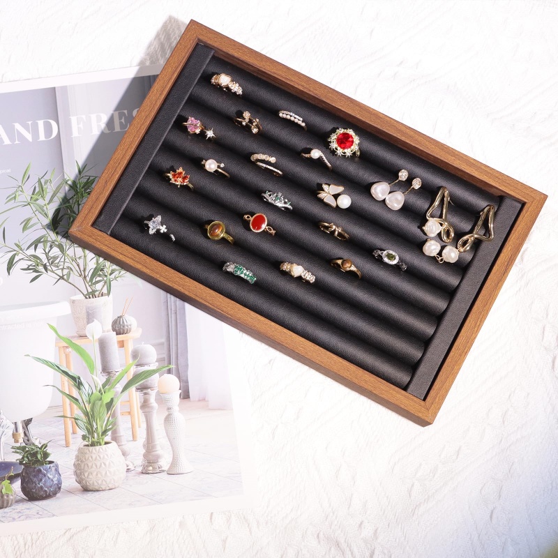 1pc 複数のスタイルジュエリーディスプレイトレイネックレス - Wood Ring Blank のレビューと価格