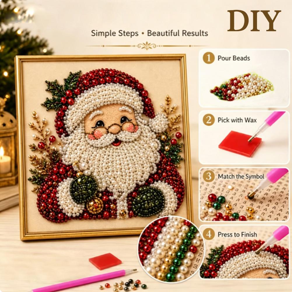 クリスマス サンタクロース パールアート DIYキット 額入 - Resin Craft Kit のレビューと価格