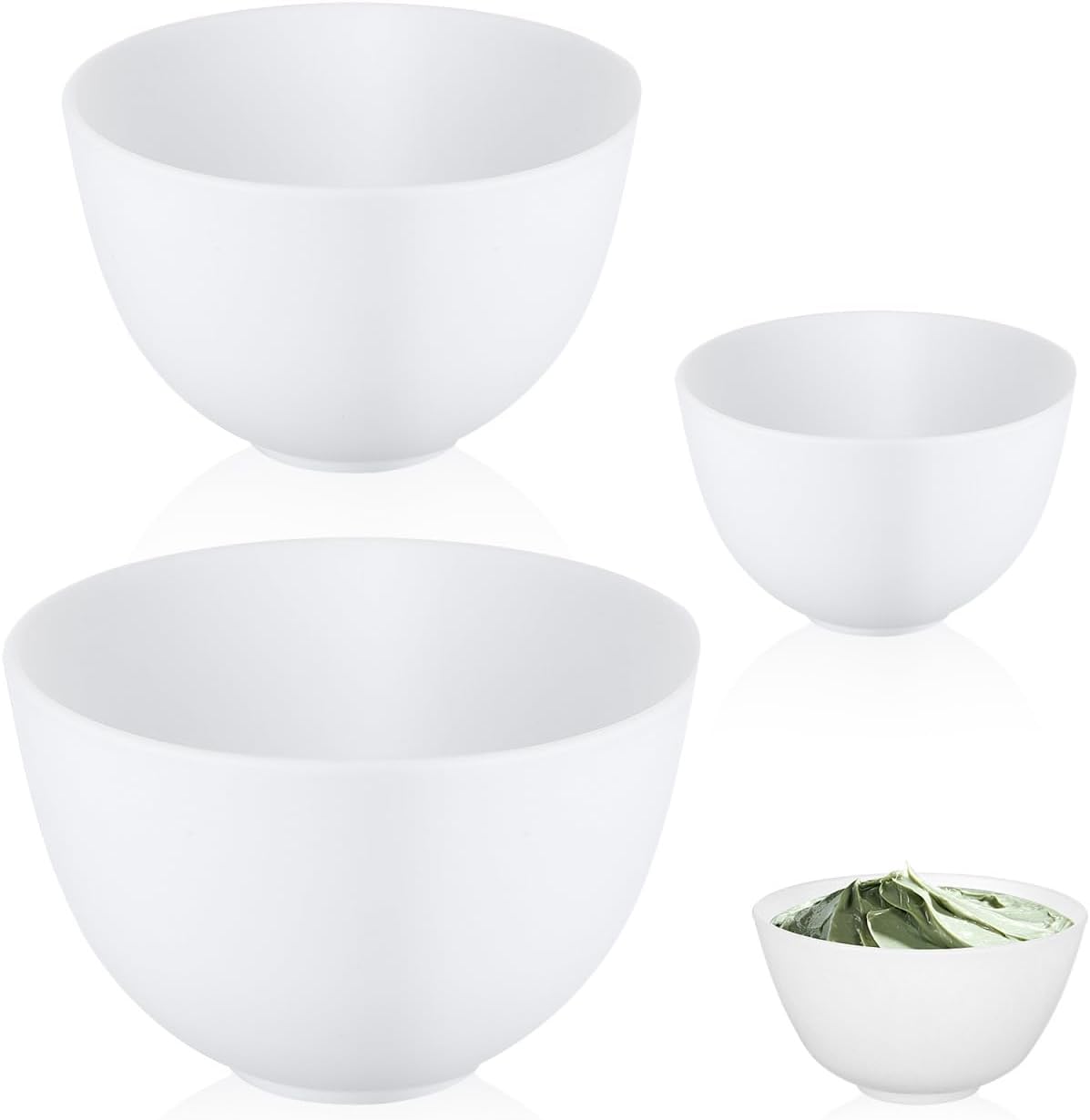 3個セット シリコンボウル ホワイト フェイスマスクミキシン - Mixing Cup Silicone のレビューと価格
