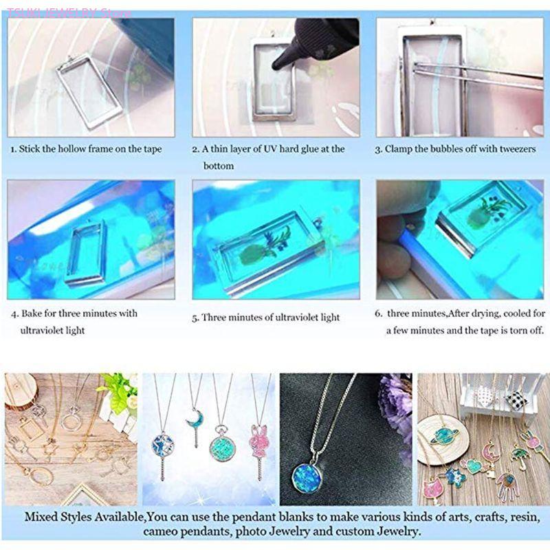 62KE 10x/セット ゴールド ハニカム ペンダント ブ - Bezels Set Pendant のレビューと価格