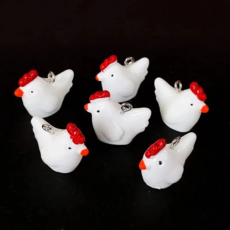 10個入り 可愛いミニ3Dチキンレジンチャーム 漫画風シミュ - Resin Craft Supplies のレビューと価格