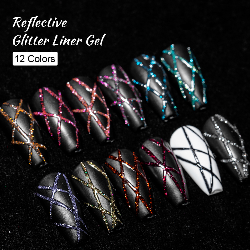 5mlゴールドシルバー反射グリッターライナージェルネイルポリ - Resin Glitter Pack のレビューと価格