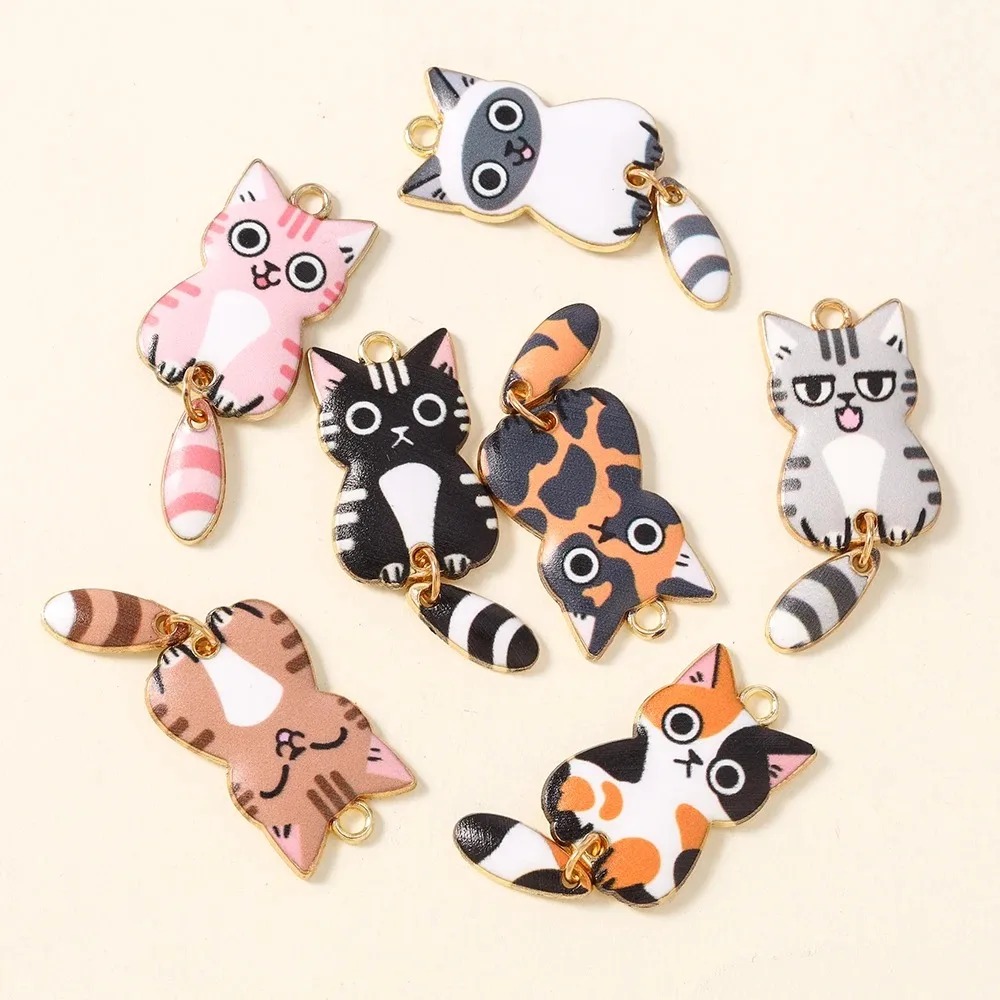10 個 16 × 39 ミリメートルかわいい漫画猫樹脂チャ - Resin Craft Supplies のレビューと価格