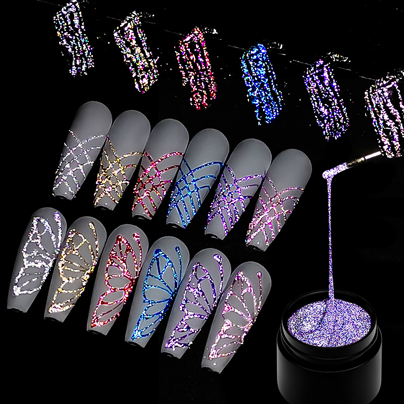 6個セット 反射グリッタースパイダージェルネイルポリッシュセ - Resin Glitter Pack のレビューと価格
