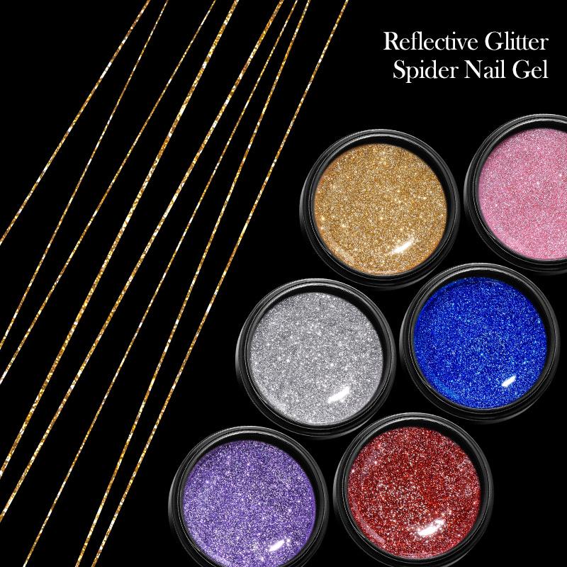 6個セット 反射グリッタースパイダージェルネイルポリッシュセ - Resin Glitter Pack のレビューと価格