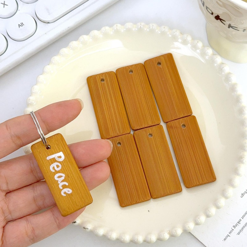 空白の天然竹スライスキーホルダー未完成DIYパーソナライズキ - Wood Ring Blank のレビューと価格