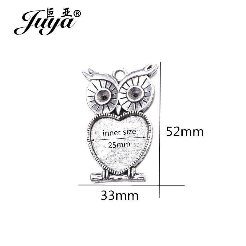 5 ピース/ロット 25 ミリメートルハート形フクロウカボシ - Bezels Set Pendant のレビューと価格