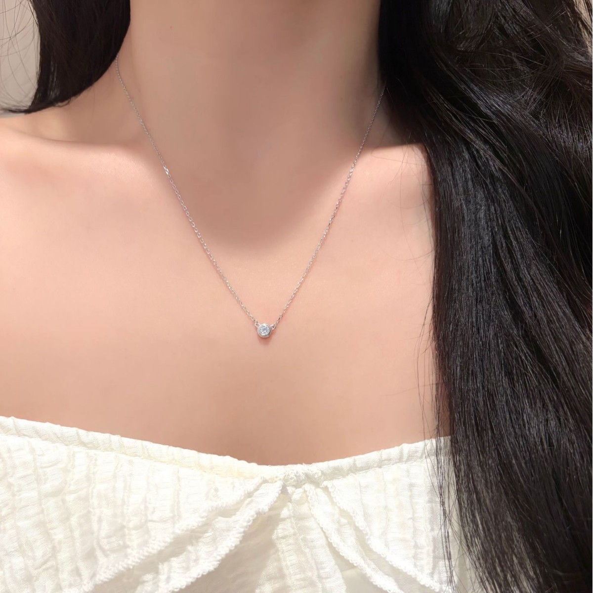 S925スターリングシルバー モアサナイト ベゼルセット ペ - Bezels Set Pendant のレビューと価格