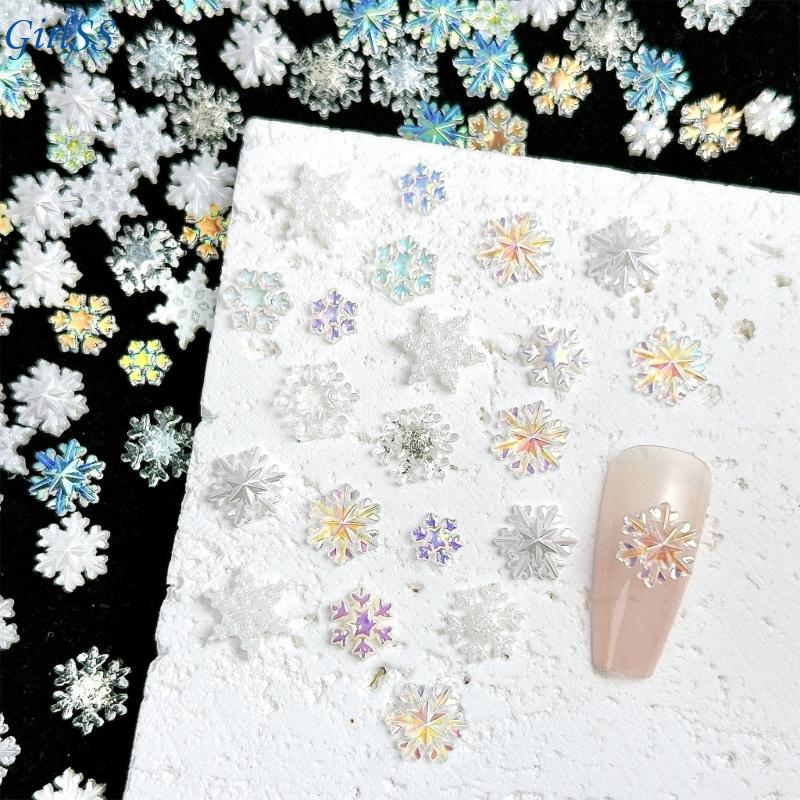1 セット盛り合わせホワイトきらめくスノーフレークネイルチャ - Resin Glitter Pack のレビューと価格