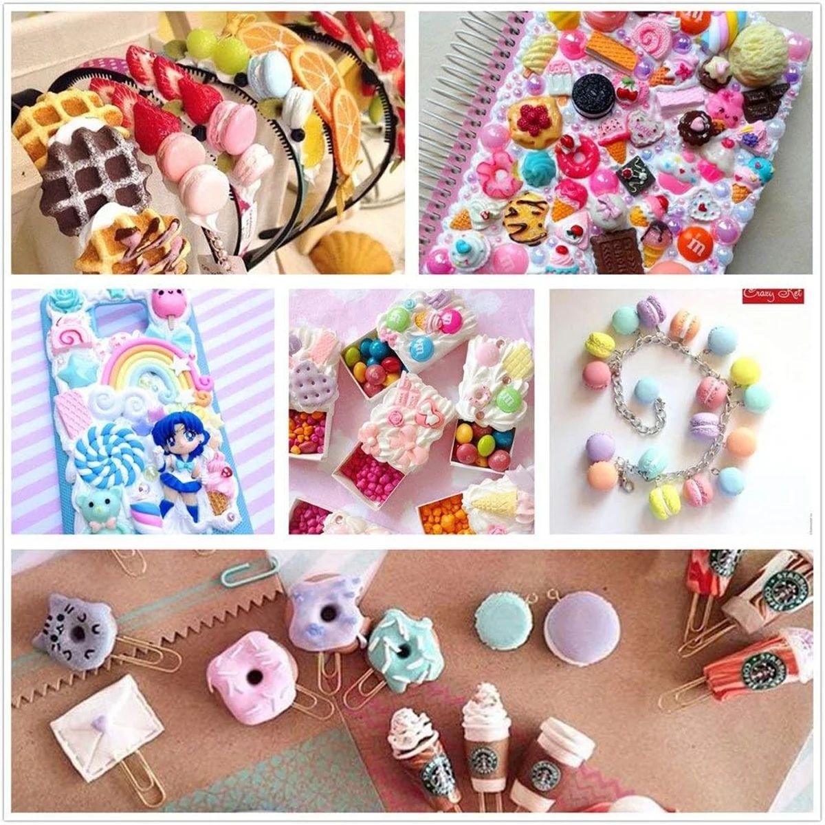 ミックスレジンスイーツフラットバックスライムチャームセット、 - Resin Craft Supplies のレビューと価格