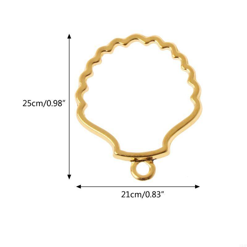 シェルブランクフレーム中空オープンベゼルコネクタチャーム D - Bezels Set Pendant のレビューと価格