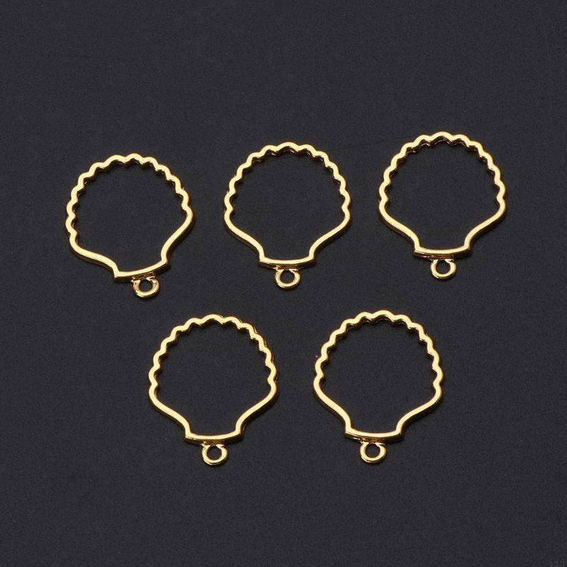 シェルブランクフレーム中空オープンベゼルコネクタチャーム D - Bezels Set Pendant のレビューと価格