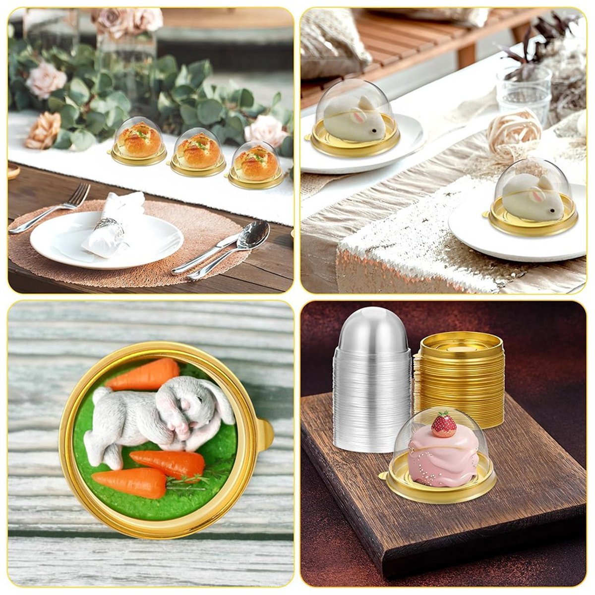 新しいシャルキュトリドーム（蓋付き）200個 ミニケーキ型  - Dome Mold Clear のレビューと価格