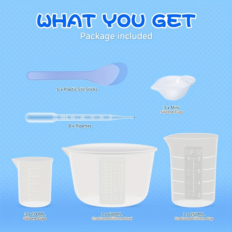 シリコン樹脂混合計量カップ、樹脂用品用、600ml/20オン - Mixing Cup Silicone のレビューと価格