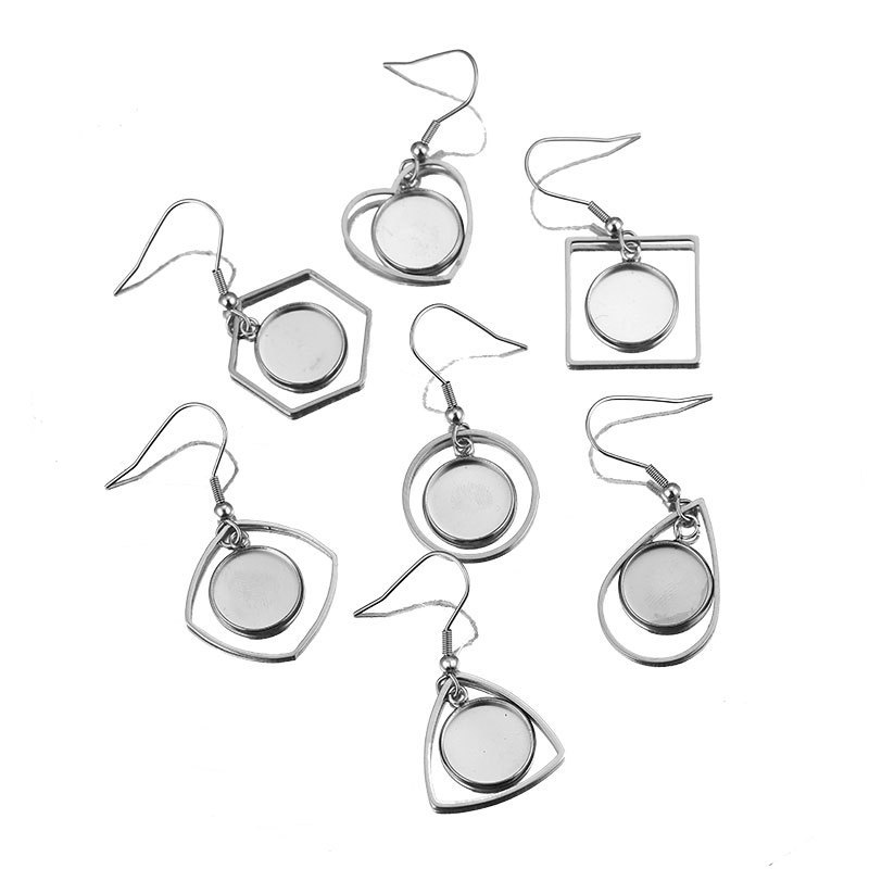 10pc ステンレス鋼トレイベゼルカボションイヤリングフック - Bezels Set Pendant のレビューと価格