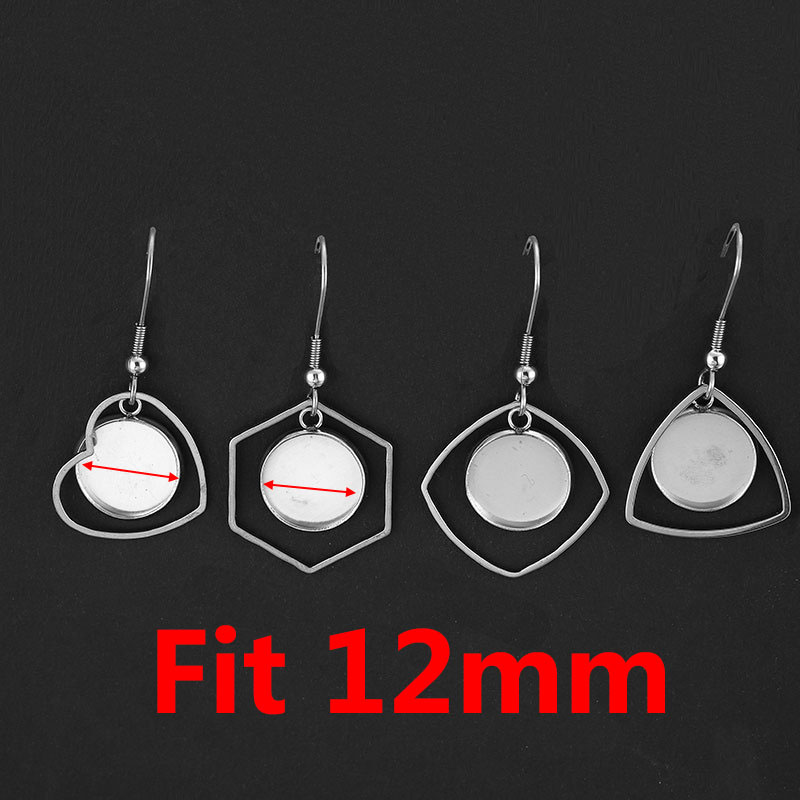 10pc ステンレス鋼トレイベゼルカボションイヤリングフック - Bezels Set Pendant のレビューと価格