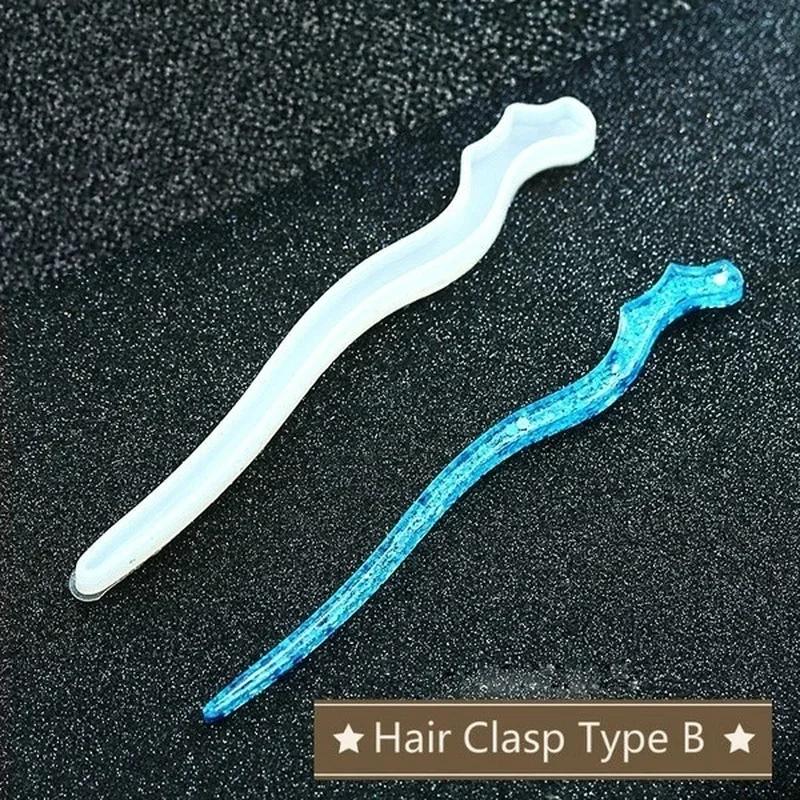 新しい透明ヘアピンシリコーン特殊金型樹脂 DIY ヘアジュエ - Resin Craft Supplies のレビューと価格