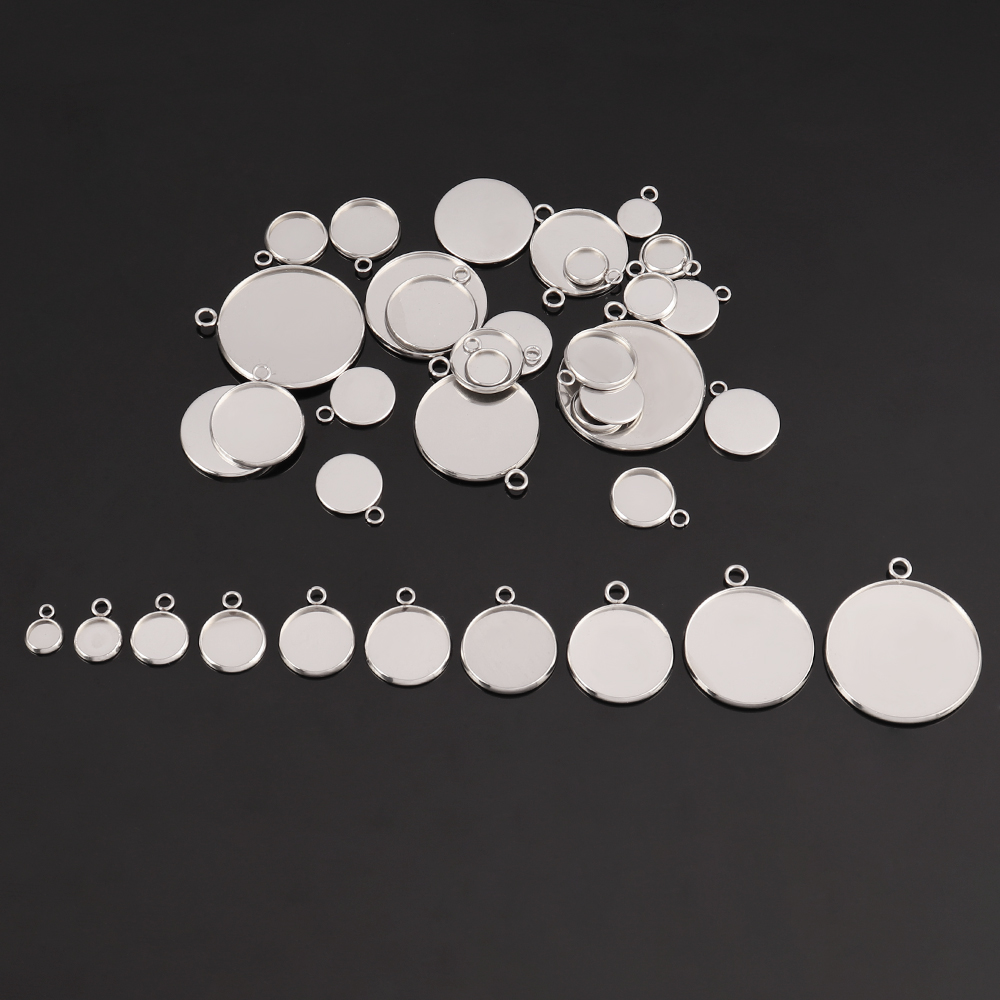 10個入り ステンレス製 カボション 4.9 6.1 ベース - Bezels Set Pendant のレビューと価格