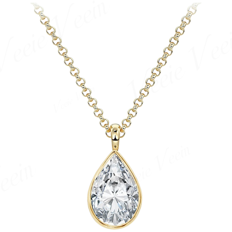 Veeie Veein ジュエリー 3ct 不規則モアッサナ - Bezels Set Pendant のレビューと価格