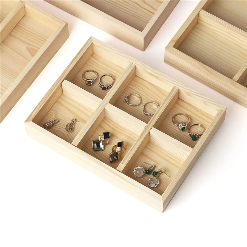 木製ジュエリーオーガナイザートレイイヤリングリングネックレス - Wood Ring Blank のレビューと価格