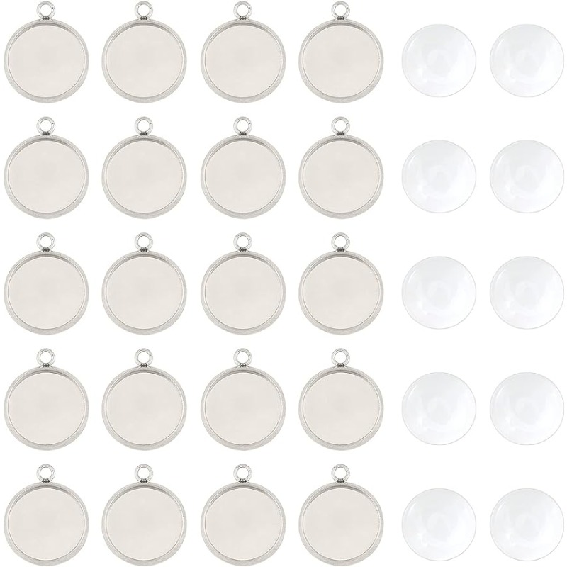 ペンダントカボションジュエリーセットステンレス鋼ベゼル、クリ - Bezels Set Pendant のレビューと価格