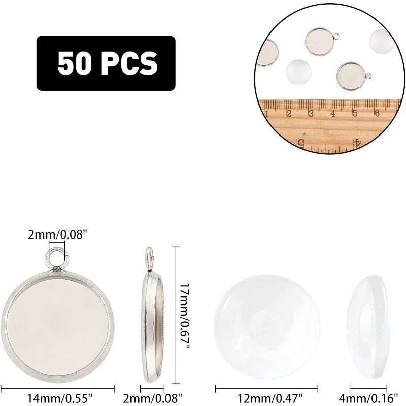 ペンダントカボションジュエリーセットステンレス鋼ベゼル、クリ - Bezels Set Pendant のレビューと価格