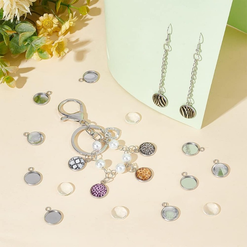 ペンダントカボションジュエリーセットステンレス鋼ベゼル、クリ - Bezels Set Pendant のレビューと価格